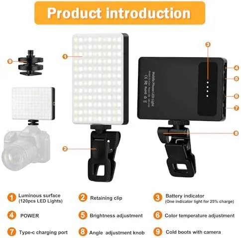 The 120 LED Selfie Light for iPhone, Portable Phone Light with in real use