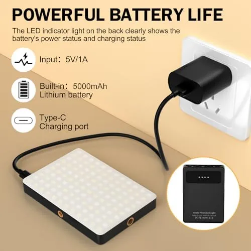 The 120 LED Selfie Light for iPhone, Portable Phone Light with compared in context
