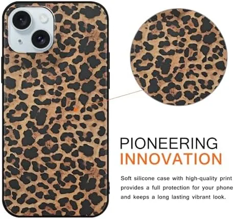 Close look at the 2 Pack for iPhone 15 6,1'' Cheetah Print Cases, Cute build quality