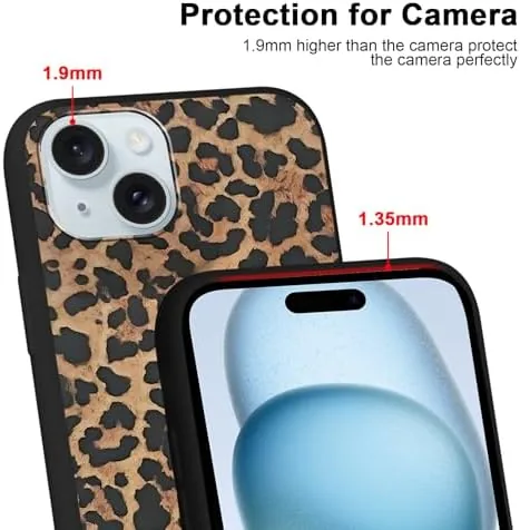 The 2 Pack for iPhone 15 6,1'' Cheetah Print Cases, Cute in real use