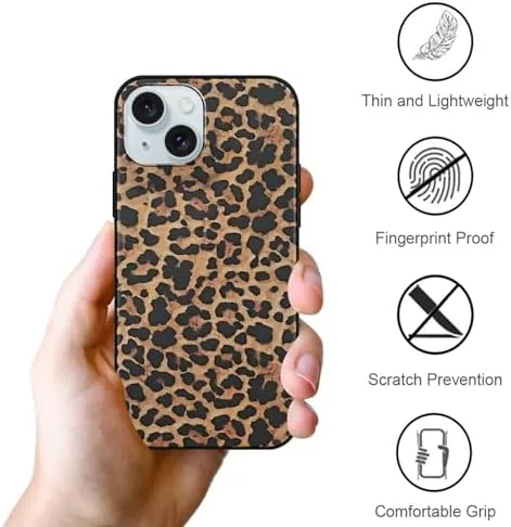 The 2 Pack for iPhone 15 6,1'' Cheetah Print Cases, Cute compared in context