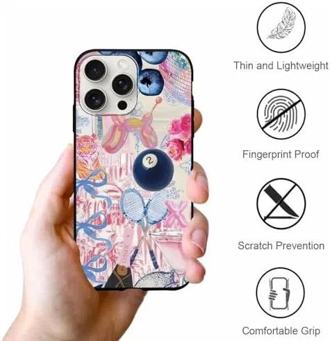 The 2 Pack Preppy Pink Collage Phone Cases for iPhone 15 compared in context