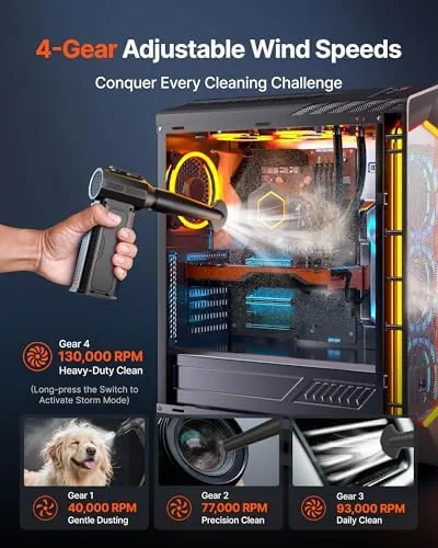 The Compressed Air Duster, 130,000RPM Ultra-Powerful Electric Air Duster | 8000mAh in real use