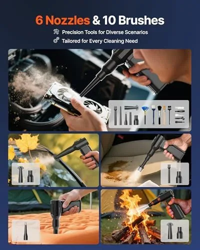 Another view of the Compressed Air Duster, 130,000RPM Ultra-Powerful Electric Air Duster | 8000mAh