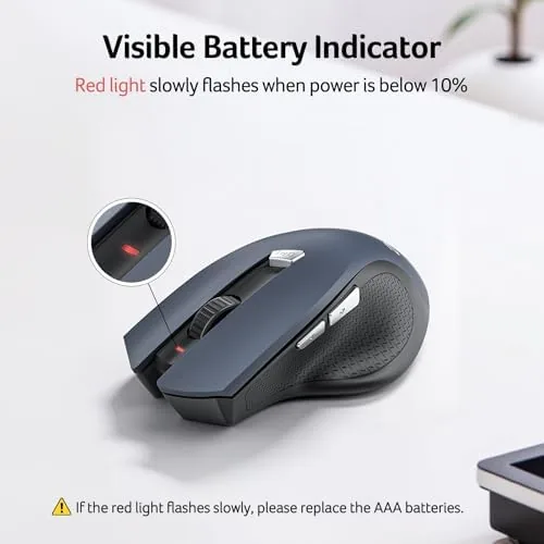 The Acer mouse next to a slim laptop mouse for size comparison