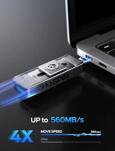 Close look at the MOVE SPEED 1TB USB Drives, ThumbDrive with Dual Ports & build quality