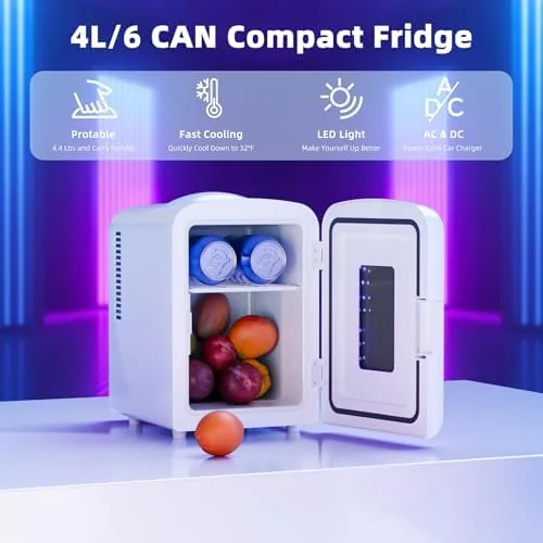 Close look at the Antarctic Star Mini Compact Refrigerator with Gaming Light, 4L Capacity/6 build quality