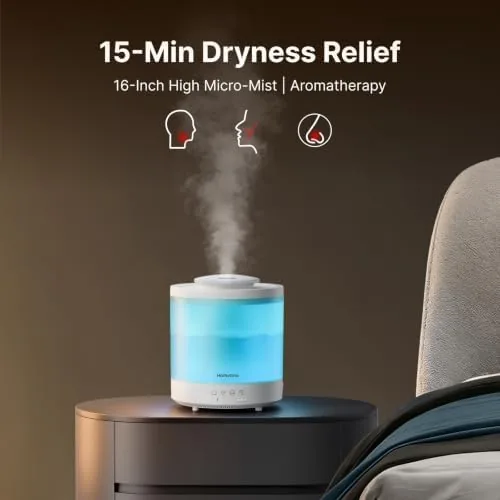 Close look at the Homvana Humidifiers for Bedroom, Large Room, 1.5L Top-Fill, 2 Packs build quality