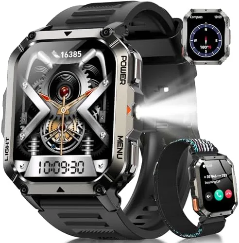 Overview of the Military Tactical Smart Watches for Men, 100-Day Battery Rugged Fitness