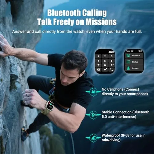 Another view of the Military Tactical Smart Watches for Men, 100-Day Battery Rugged Fitness