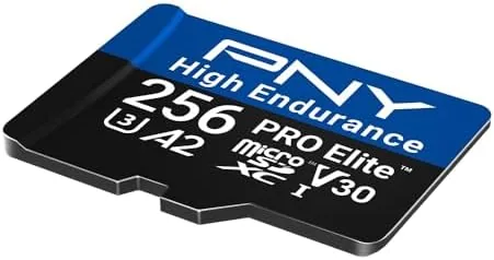 Detail shot of the PNY 256GB PRO Elite High Endurance microSDXC Flash Memory Card features