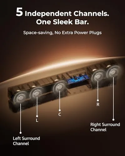 Close look at the ULTIMEA 5.1CH Surround Sound Bar System with Dolby Atmos, Poseidon build quality