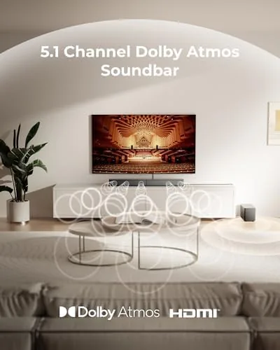 The ULTIMEA 5.1CH Surround Sound Bar System with Dolby Atmos, Poseidon in real use