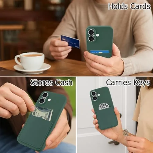 Another view of the Designed for iPhone 17 Case with Card Holder Green |