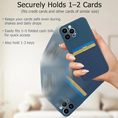 The Designed for iPhone 13 Pro Max Case with Card Holder in real use