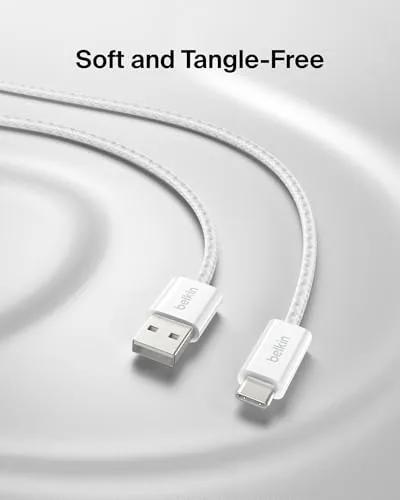 The Belkin USB A to USB C 15W Braided Cable 3.3ft in real use