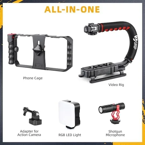 Close look at the Zeadio Smartphone Camera Stabilizer, All-in-One Video Rig Kit with Phone build quality