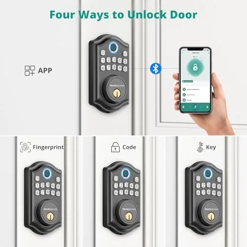 The DS10 Pro Fingerprint Keyless Entry Door Lock with Handle Set in real use