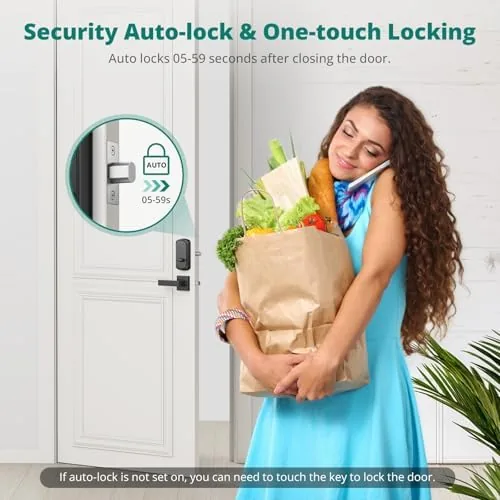 Another view of the DS10 Pro Fingerprint Keyless Entry Door Lock with Handle Set