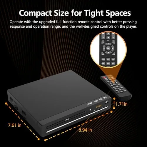 Another view of the Region Free DVD Player with 1080p HDMI Upscaling, Compact Multi-Format