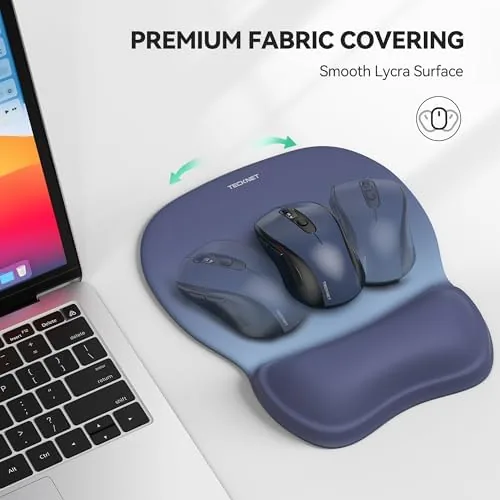 The TECKNET Gel Ergonomic Mouse Pad with Wrist Rest, Non-Slip PU in real use