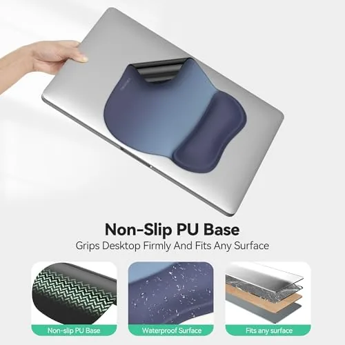 Another view of the TECKNET Gel Ergonomic Mouse Pad with Wrist Rest, Non-Slip PU