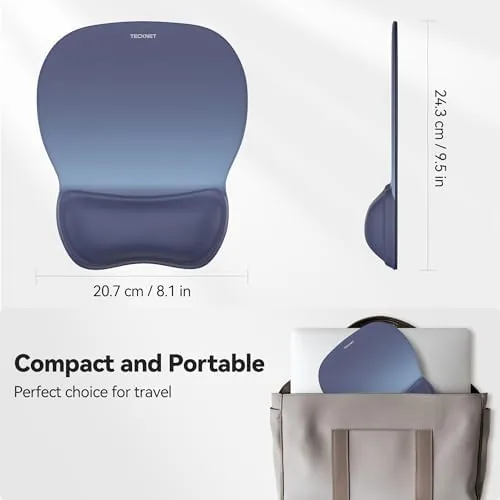 The TECKNET Gel Ergonomic Mouse Pad with Wrist Rest, Non-Slip PU compared in context