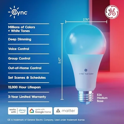 Close look at the Cync GE Direct Connect A21 Smart LED Light Bulbs, 2 build quality