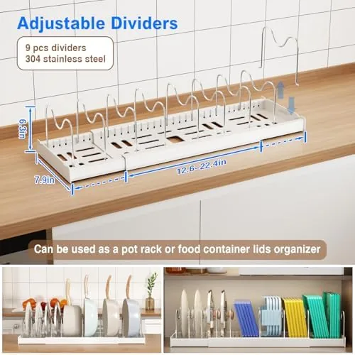 Close up of the metal frame and adjustable dividers of the organizer