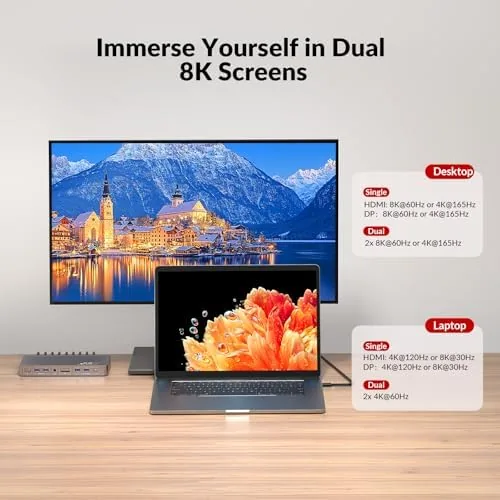 Close look at the AV Access 8K KVM Switch 2 Monitors 2 Computers for build quality
