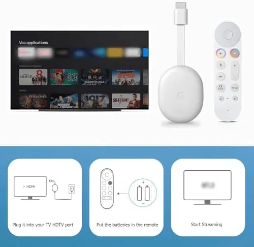 Another view of the Replacement Remote for Google TV Streamer (4K), Voice Search Remote