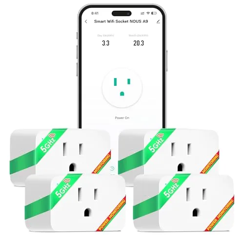Overview of the NOUS Wi-Fi Smart Plug 15A, Dual-Band 2.4GHz & 5GHz, Energy