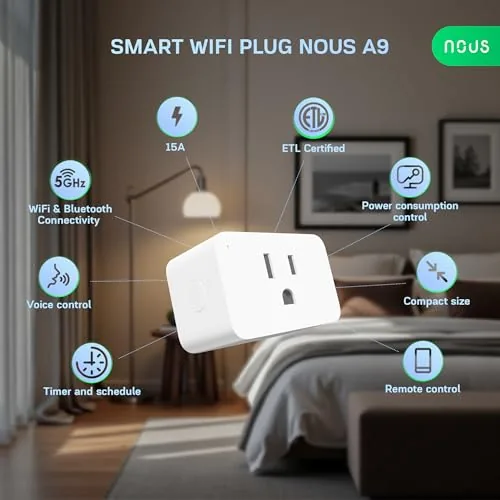 Close look at the NOUS Wi-Fi Smart Plug 15A, Dual-Band 2.4GHz & 5GHz, Energy build quality