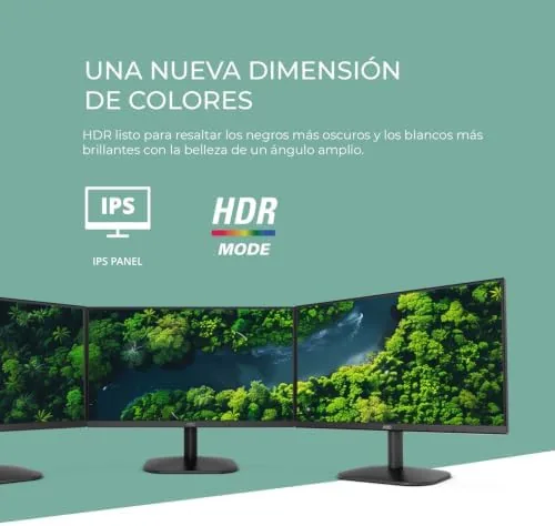 The AOC monitor beside a higher resolution panel for comparison