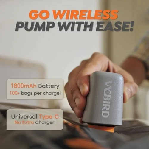 Close look at the Vacbird Rechargeable Wireless Pump Travel Storage Bags Set - 20 build quality