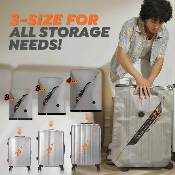 Another view of the Vacbird Rechargeable Wireless Pump Travel Storage Bags Set - 20