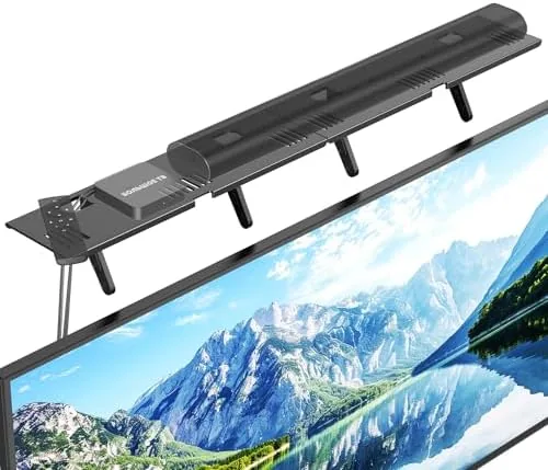 Overview of the Soundbar Mount, No Drilling Steel TV Top Shelf Fits Most