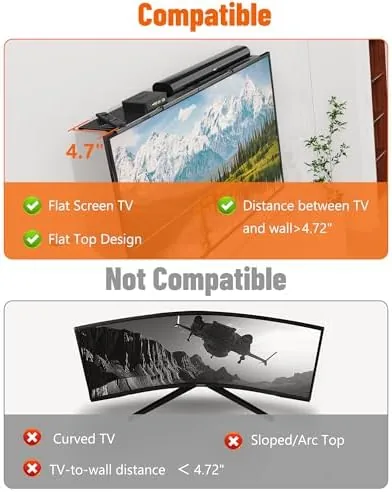 The Soundbar Mount, No Drilling Steel TV Top Shelf Fits Most compared in context