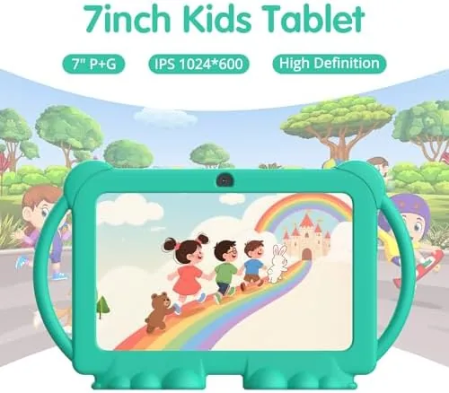 Close look at the PEICHENG Kids Tablet 7 inch Android 12.0 for Toddler, 4GB build quality