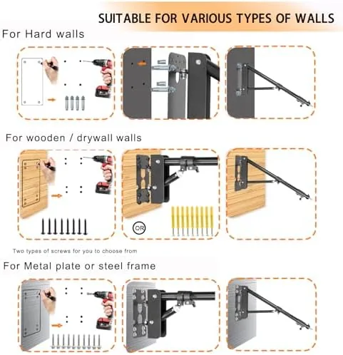 The Wall Mount Triangle Boom Arm 51.2inch (43.3) in real use