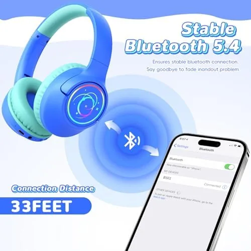 The Kids Bluetooth Headphones with 85H Playtime for Toddler Boy, Blue compared in context