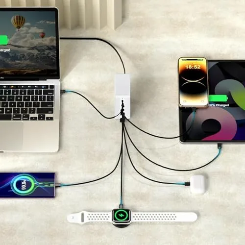 The USB C Charger Station 200W PD QC3.0 GaN Fast Charging compared in context
