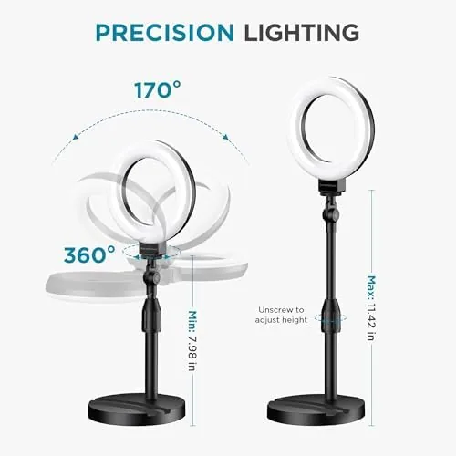 The InnoGear Ring Light with Stand for Desk Computer 60 LED in real use