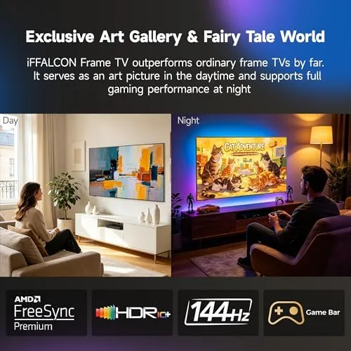 The iFFALCON F75 compared side by side with a mainstream QLED television