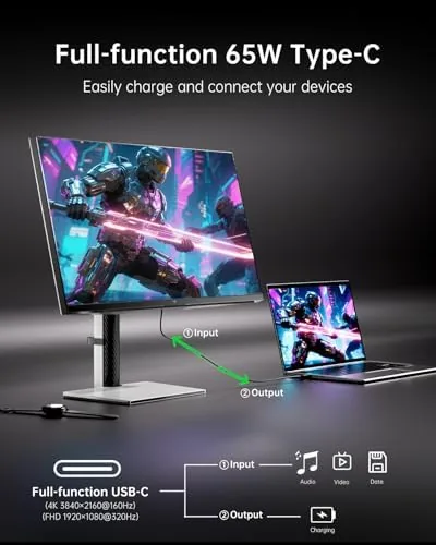 Another view of the KTC 27 Inch Dual Mode Mini LED Monitor - 4K