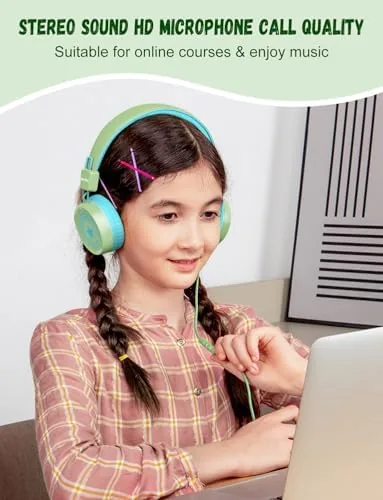 Another view of the New Bee Kids Headphones for School with Microphone KH20 HD