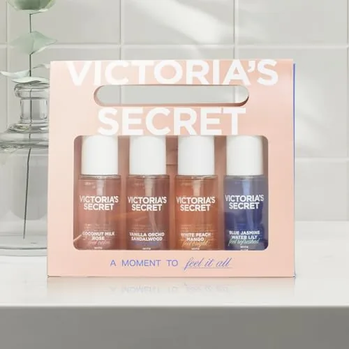 The Victoria's Secret 4 Piece Hair & Body Mini Mist Gift Set in real use