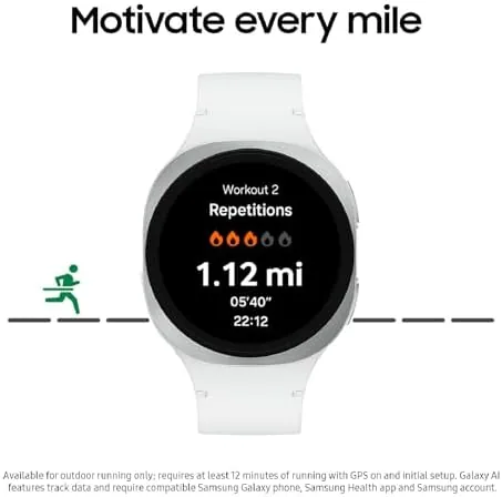 The Energy Score and heart rate tiles on the 40mm Watch 8 display