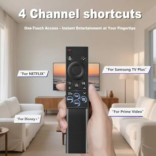 The remote navigating the Samsung smart hub on screen