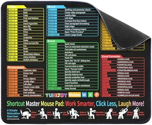 Excel Cheat Sheet Desk Pad - Mouse Pad - Excel Cheat Sheet Desk Mat Review: Tested and Rated